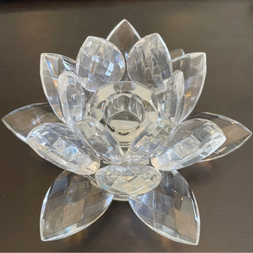 Z Gallerie Crystal Lotus Candle Holder